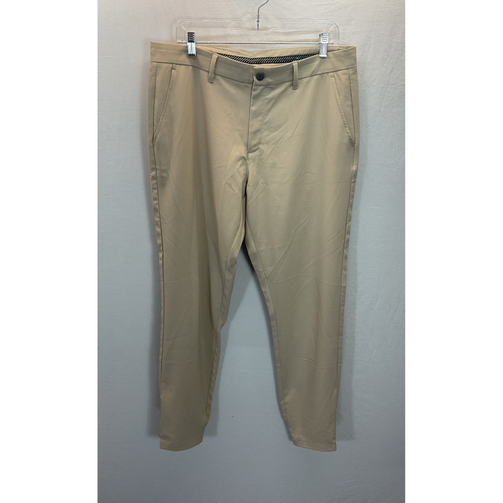 Primo Golf Jogger Pants Mens 36‎ Regular Khaki Tapered Stretch Ankle Zip